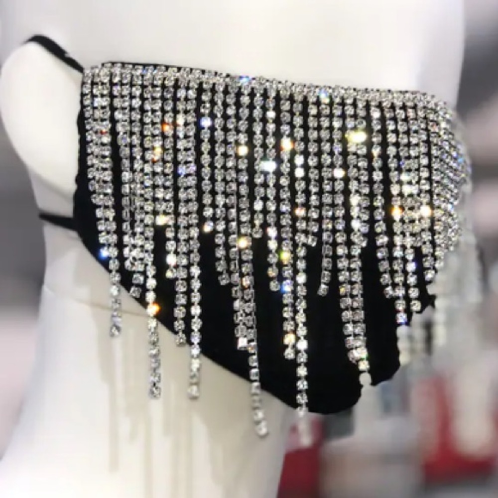 New Chandelier Crystal Face Mask Halloween bedazzled Bling